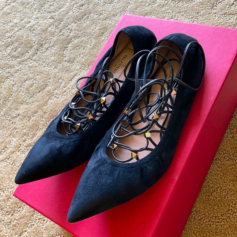 Black velvet Valentino shoes